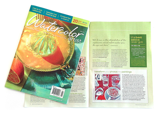 Sidebar mention of Popsicolor in the June, 2013 issue of Watercolor Artist magazine